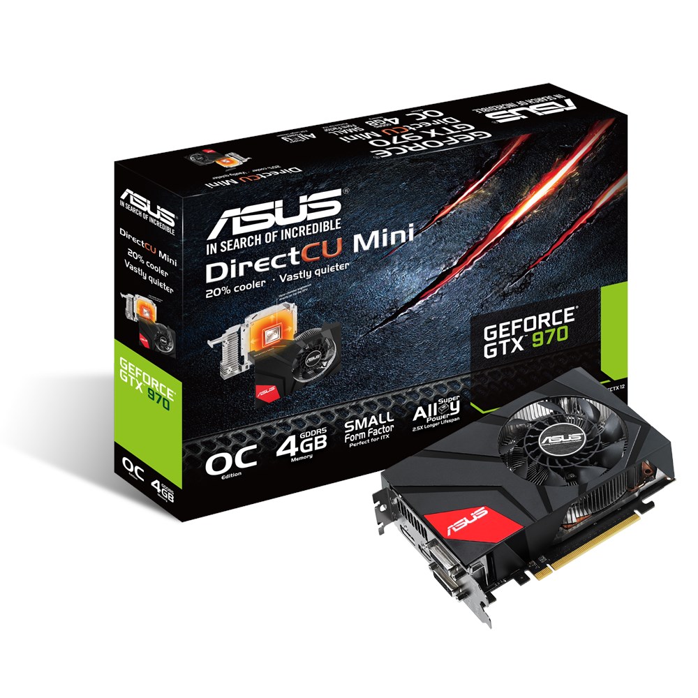 华硕gtx970-dcmoc-4gd5 gtx970mini 4g 游戏显卡 仅长17cm 现货