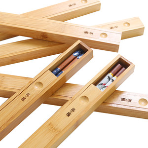 木质袋子携带式一次性筷子防抖纸竹筷子便携盒盒装竹筷便携式餐厅