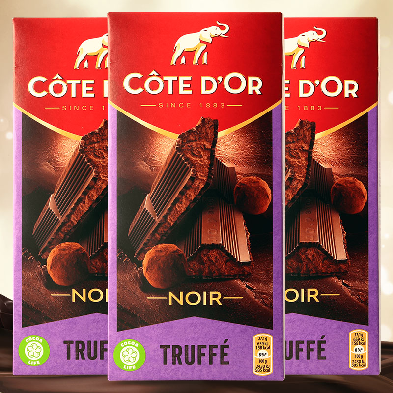 比利时进口巧克力CoteD'or克特多金象松露风味巧克力190g*3排块