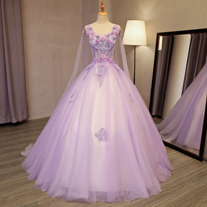 紫色婚纱裙图片