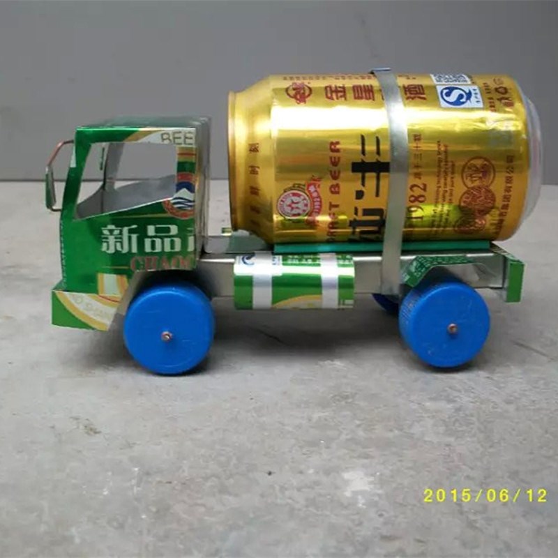 易拉罐创意diy废物利用电动汽车模型环保学生手工小制作作业发明