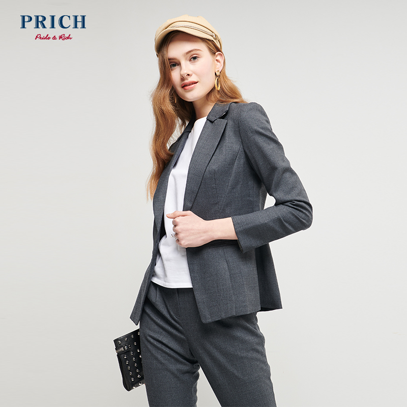PRICH2019春季新款chic小西装外套女修身韩版港风西服PRJK95152M