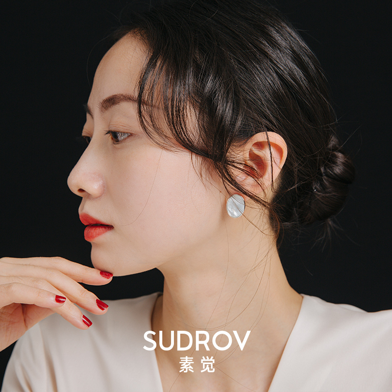素觉925纯银耳环2018新款设计感耳钉小众女气质韩国个性耳饰潮
