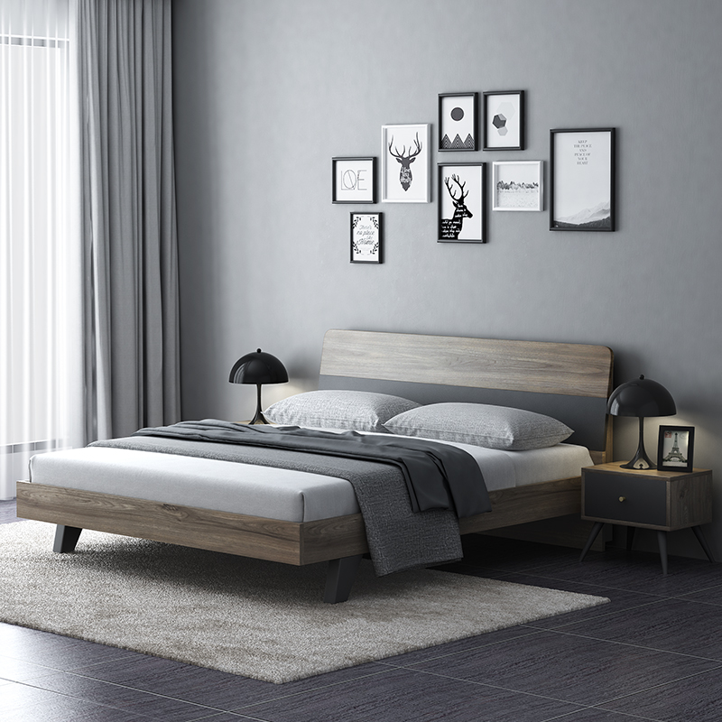 帕雅奇家具现代简约风格1.8双人床北欧1.5米简易床卧室出租经济床