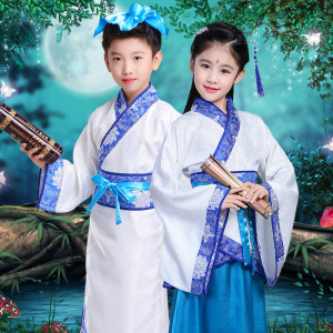 古装儿童汉服童装男国学服装女孩小学生幼儿园书童表演出服三字经儿童汉服