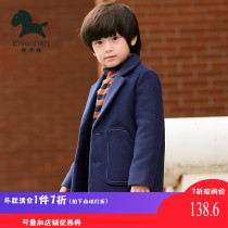 【反季清仓1件7折】男童呢子大衣夹棉加厚儿童毛呢外套韩版