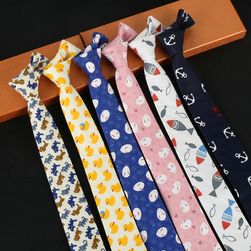 领带男韩版6cm卡通图案时尚休闲日系女学生英伦学院潮棉质小领带