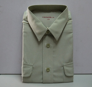正品99式长袖衬衣老式军绿色条纹衬衣陆夏服衬衣男军训服上衣透气
