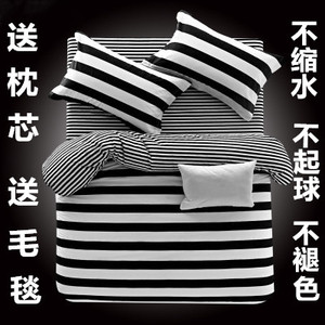春夏床上用品1.5/1.8/2.0被单被子3四件套1.2米床单人被套三件套4三件套床单