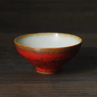 春泥陶艺茶杯景德镇单杯粗陶功夫红釉陶瓷品茗杯 ...