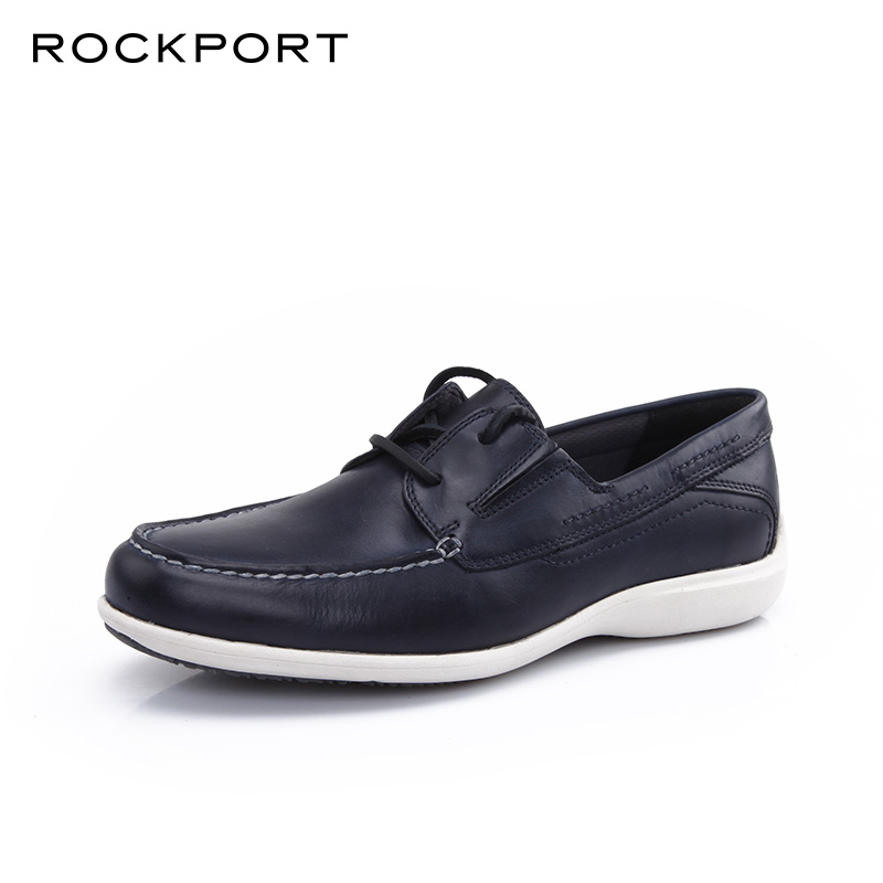 Rockport/乐步男鞋韩版休闲皮鞋豆豆鞋商务一脚蹬乐福鞋男H80219