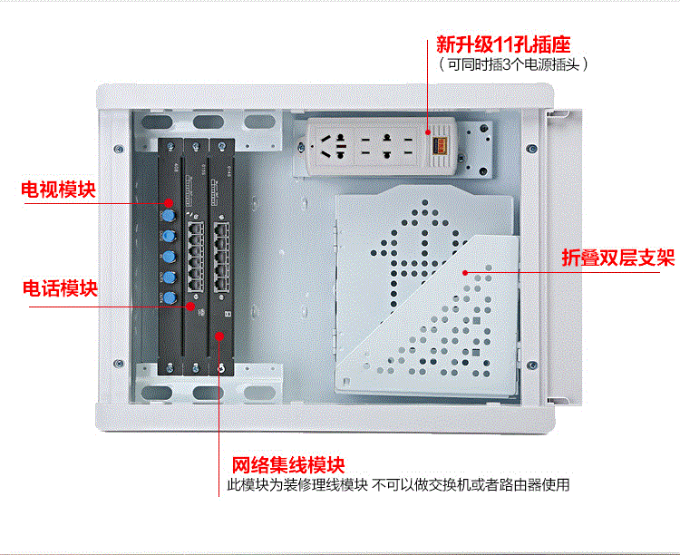 家用弱点箱家庭光纤入户多媒体箱网络暗装大号布线弱电集线信息