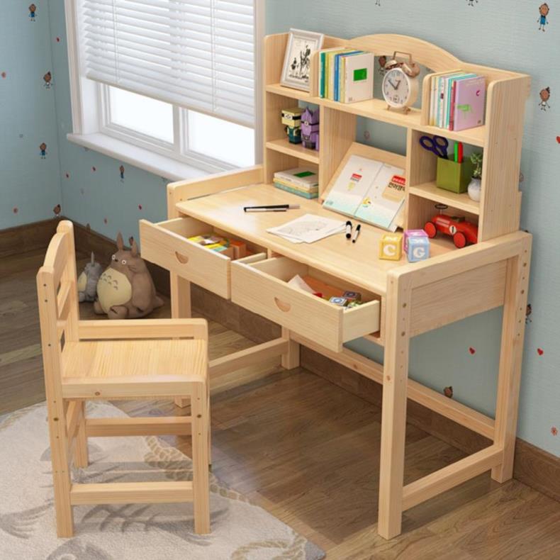 环保女孩儿童书桌椅子坐得正靠背小型可调节可升降学生桌学习木质