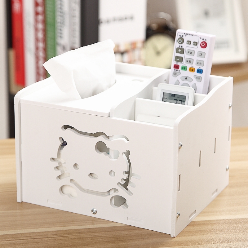 多功能纸巾盒抽纸盒桌面收纳盒创意客厅餐桌茶几遥控器抽纸收纳盒