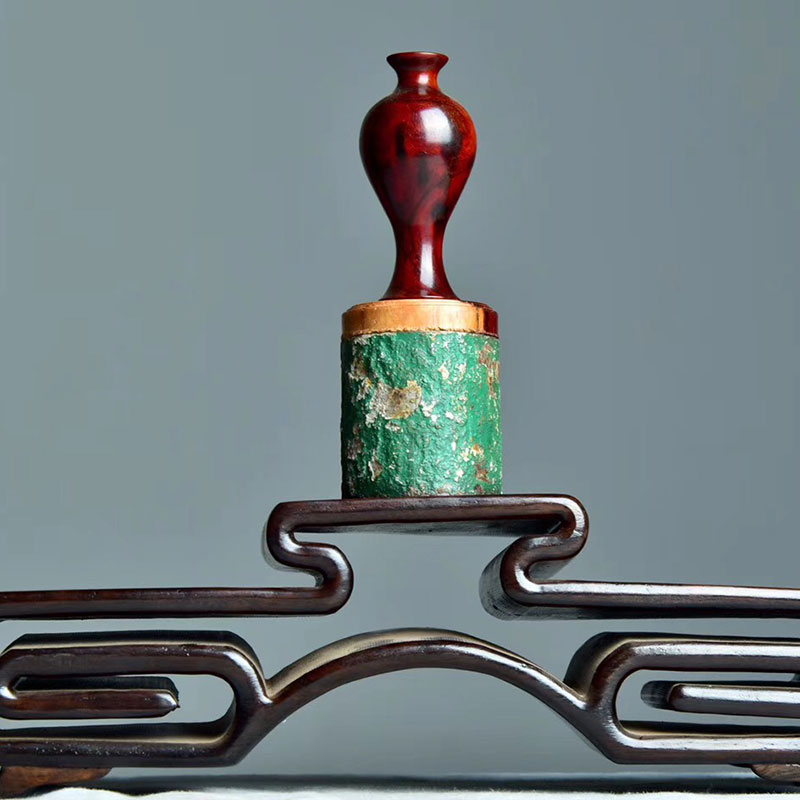 印度小叶紫檀花瓶一木制作车马老料红木工艺品手工雕刻文房摆件