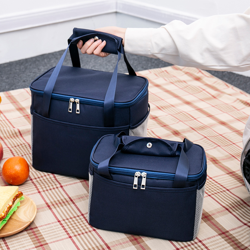饭盒袋午餐便当包保温袋包帆布手拎妈咪包带饭的手提袋铝箔加厚
