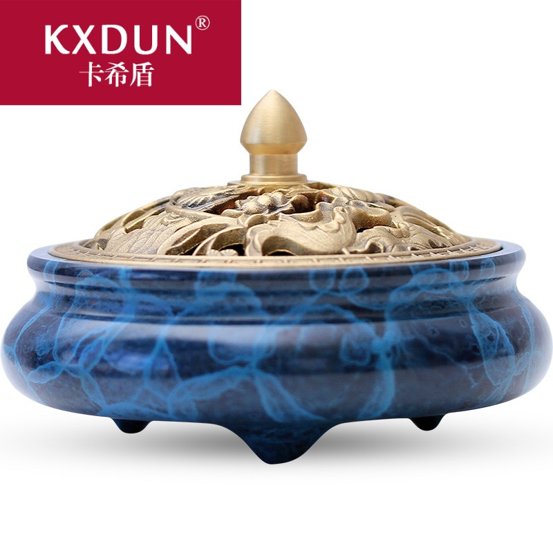 KXDUN/卡希盾创意三足纯铜盘香炉家用室内净化空气小号沉香yy0114