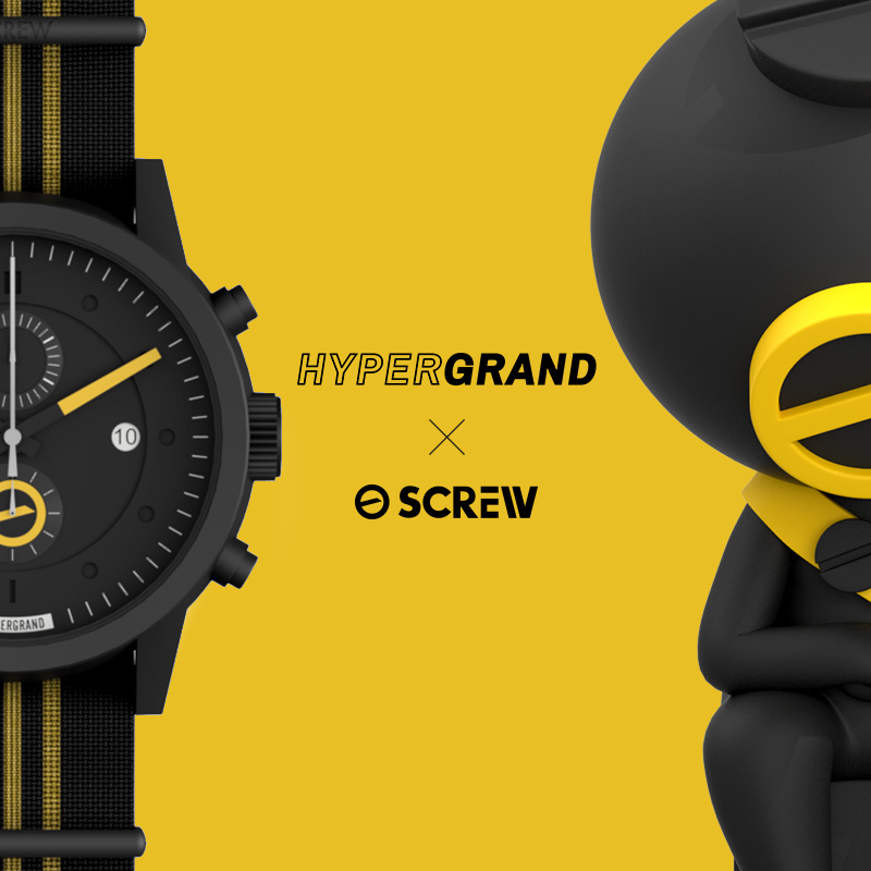 hypergrand X SCREW跨界联名限量哈格手表男时尚防水日历尼龙腕表