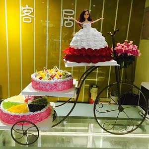自行车蛋糕架三层创意图片