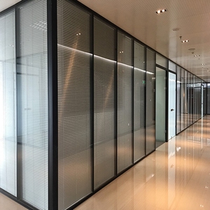 杭州玻璃隔墙 办公室 span class=h>隔断 /span>间合作80款双层玻璃