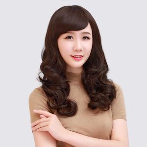 真发假发套100%真人发中长卷发图片