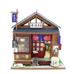 日式diy小屋手工拼装木质小房子微缩景观日本模型场景创意玻璃屋