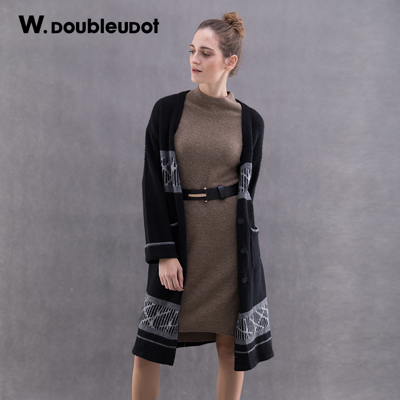 W.doubleudotW.DoubleuDot达点女时尚针织开衫WK6WD4040