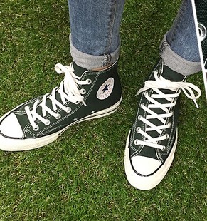 泡菜国converse 匡威 三星标1970s 153877c 墨绿色高帮帆布鞋