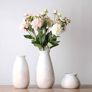 北欧花瓶摆件 现代简约花器粉色陶瓷干花插花装饰品客厅家居软装