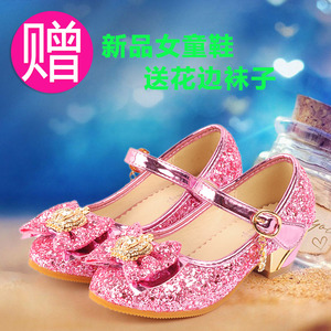 迪士尼灰姑娘演出服装鞋欧式宫廷童话公主鞋女童派对舞会高跟鞋