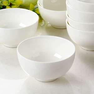 纯白米饭碗 骨瓷碗日韩式餐厅家用碗 可微波陶瓷小汤碗 可印logo