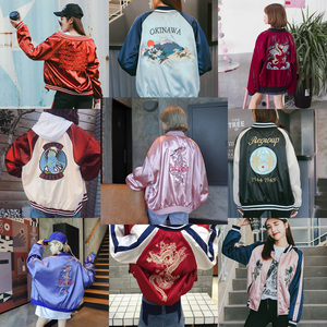 2018春秋装新款韩版卡通刺绣棒球服女夹克bf原宿风宽松学生外套潮