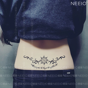 neeio原创 纹身贴 圣音太阳图腾 瑜伽om 个性腰肚腹 防水持久女