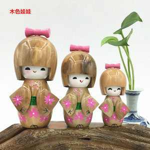 精品漆器 木制日本娃娃  span class=h>套娃 /span> 日本木偶摆件居家