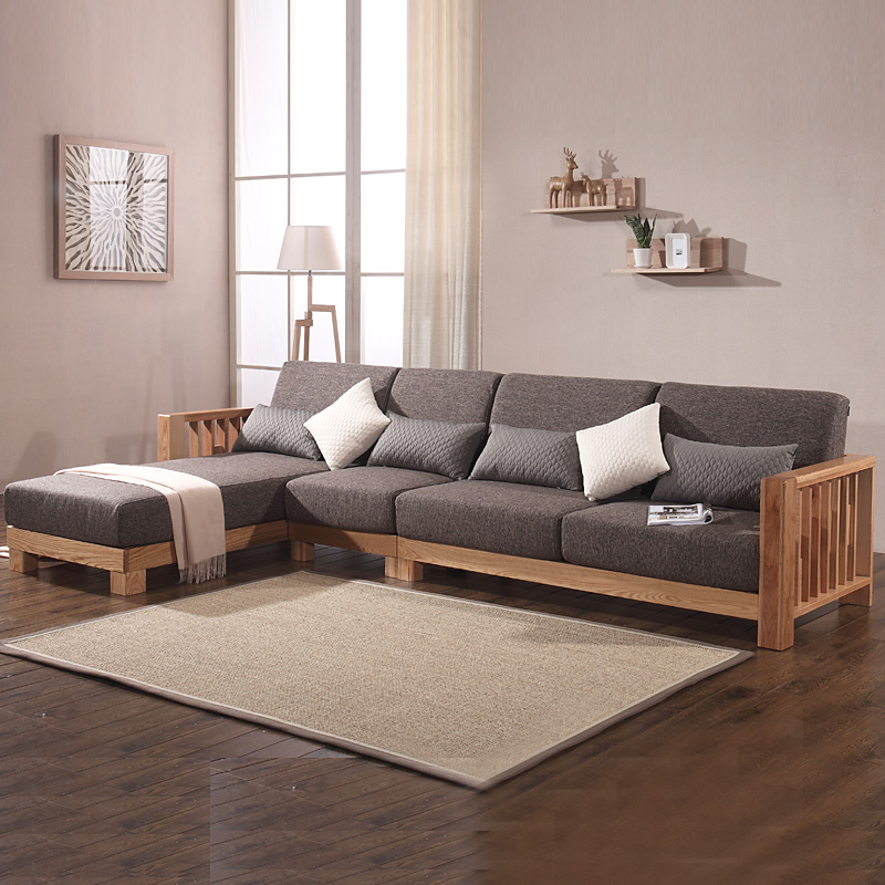 心居名家 实木沙发 实木现代简约 橡木 客厅木沙发 组合