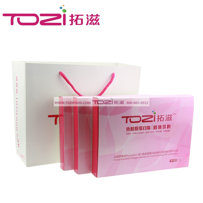 6盒TOZI拓滋法国鱼胶原蛋白肽 自然美皮肤保水皱纹弹性斑点无添加