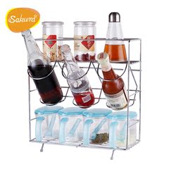 sakura 调味架厨房储物架调味料架厨房用品用具厨房置物收纳架