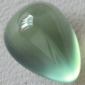 葡萄石裸石戒面 天然冰种4.3ct 水滴形吊坠 翠绿 强荧光 全净体