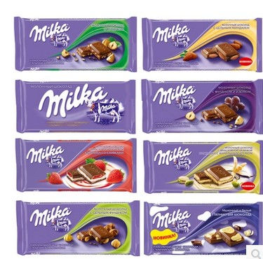 原装俄罗斯进口妙卡巧克力品牌 每块100克 10种口味 零食开心食品