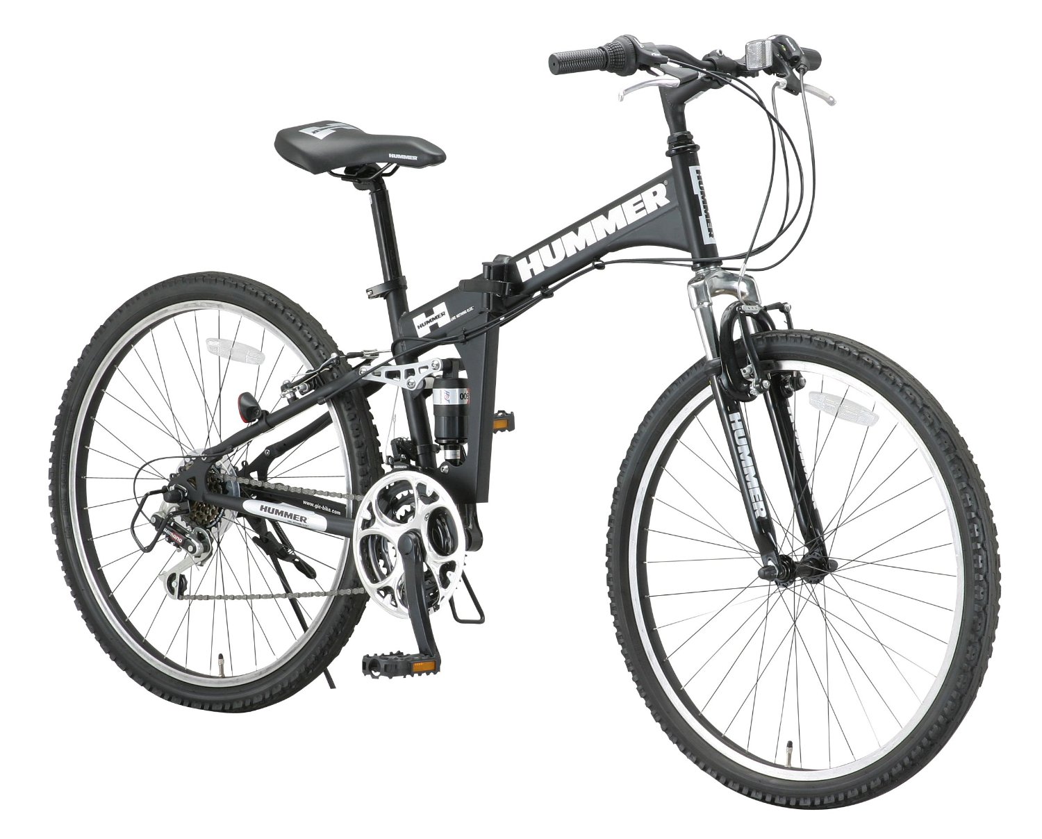 日本正品代购HUMMER26寸禧玛诺18段变速折叠自行车黑FDB268 W-sus