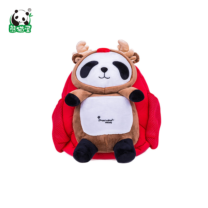 熊猫屋麋鹿幼儿园书包小背包可爱儿童包包男女宝宝双肩包3-6岁