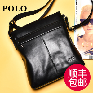 Polo单肩包男真皮男士包包斜挎包皮包男休闲斜跨背包牛皮商务男包皮包