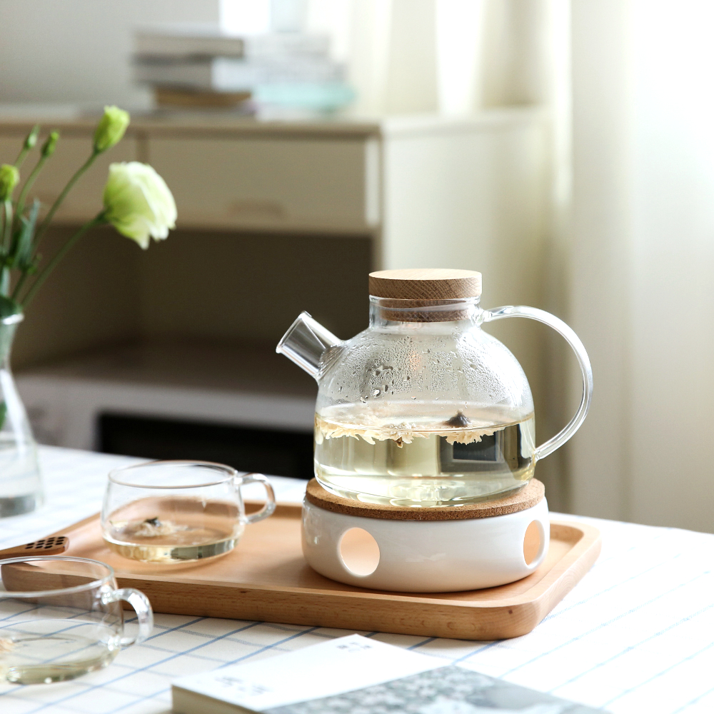 川岛屋高硼耐热茶壶玻璃泡花茶壶煮水果茶壶茶器茶盘茶具套装家用