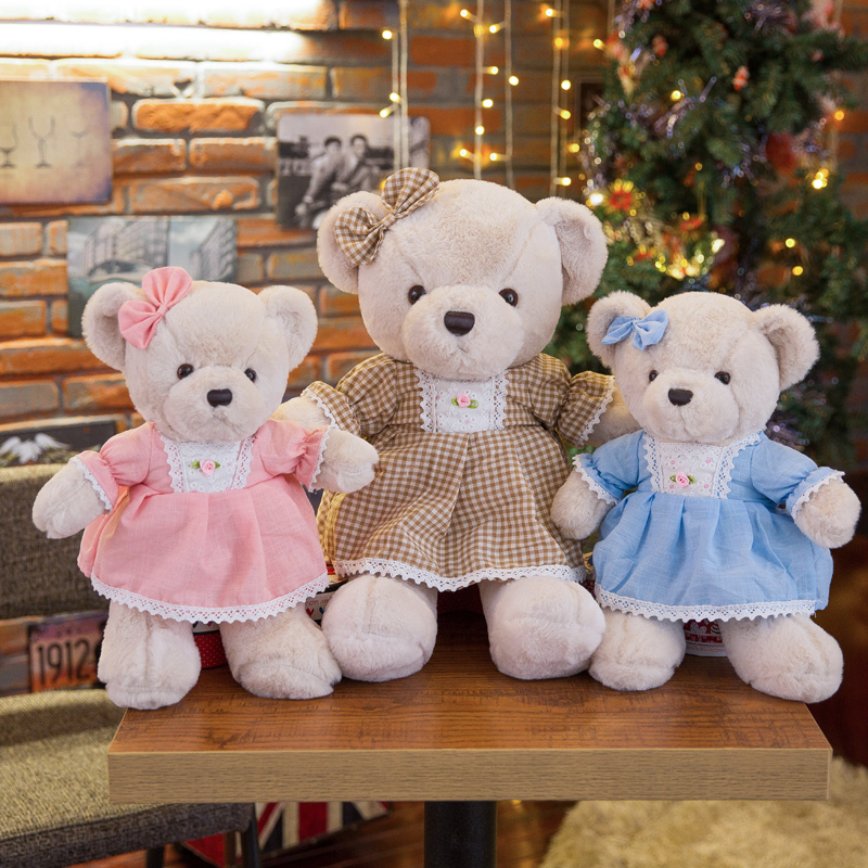 淘宝 少女心泰迪熊穿衣服的熊安抚玩偶儿童毛绒玩具北欧风可爱小熊