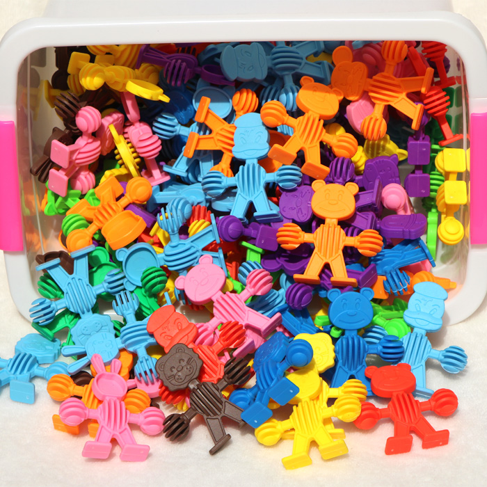 动物小人塑料拼插拼装软体积木儿童益智力幼儿园宝宝早教1-3岁