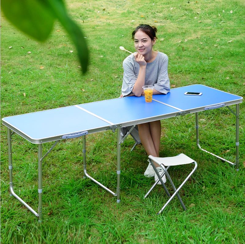 蓝语 1.8米户外折叠桌子铝合金摆摊折叠桌简易桌子折叠便携多功能