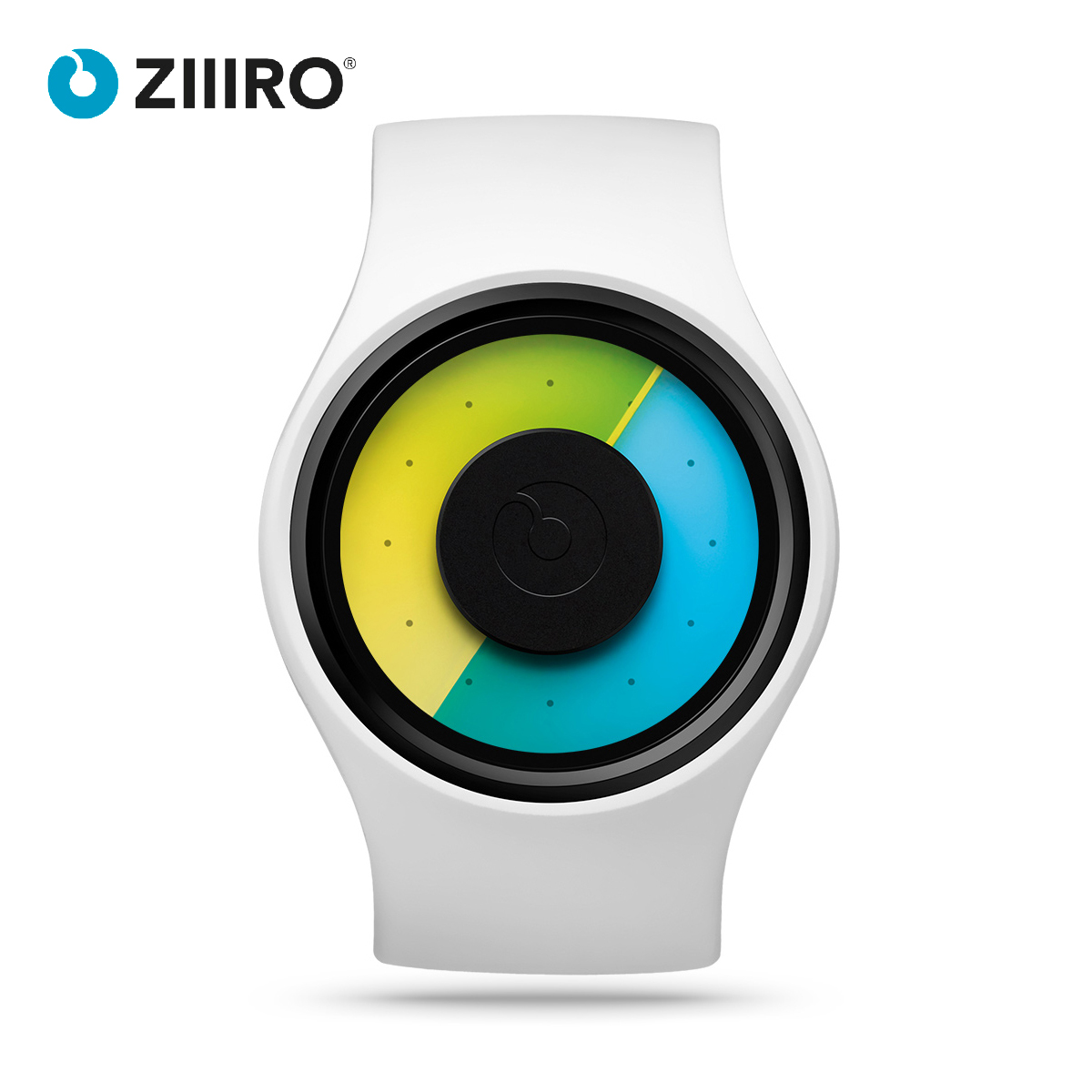 零ZIIIRO极光系列防水手表圆形白色时尚潮流中性腕表可调整的表带