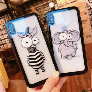 创意情侣iphonex手机壳苹果8plus7p透明保护套8x防摔 s玻璃壳外壳