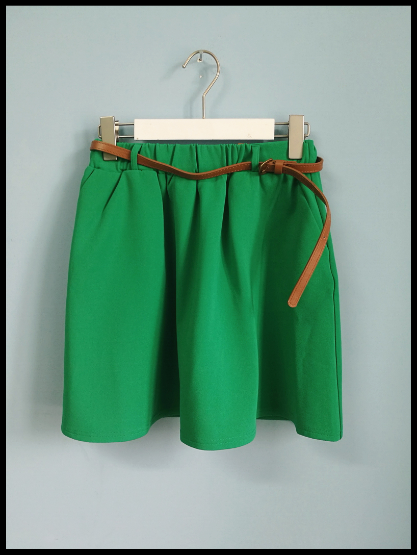 UGIZ专柜正品女士绿色时尚淑女气质半身裙