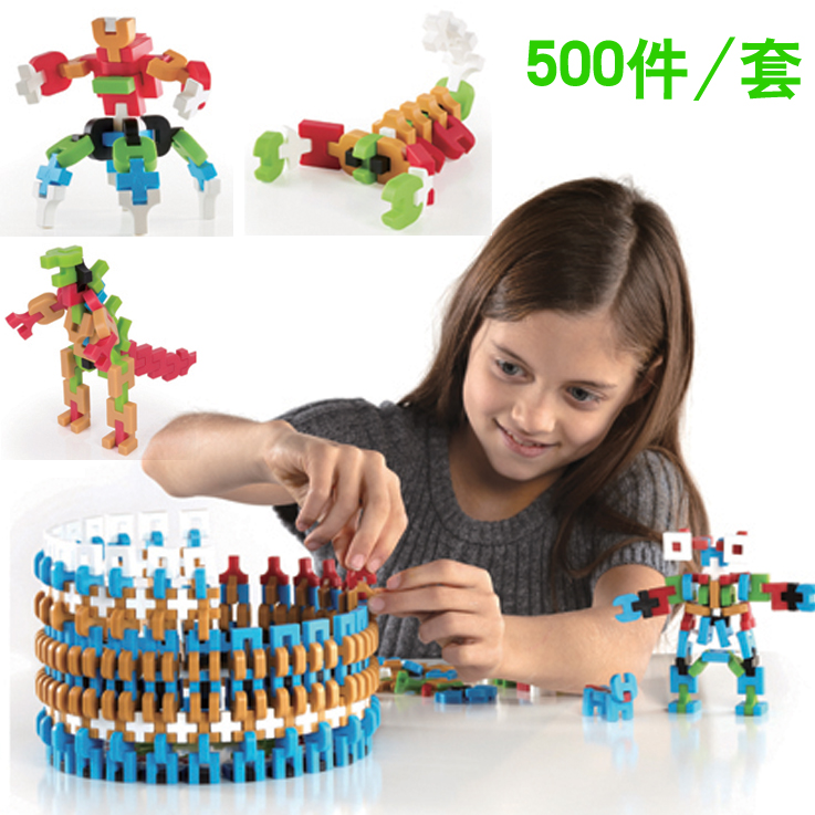 幼儿园桌面游戏类玩具活动区室内儿童小型玩具 玉河万能拼搭500件